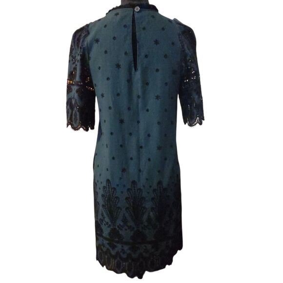 Sea Tuckernuck Dress 2 Broderie Anglaise Embroidered Eyelet Pockets Whimsigoth - Picture 2 of 14